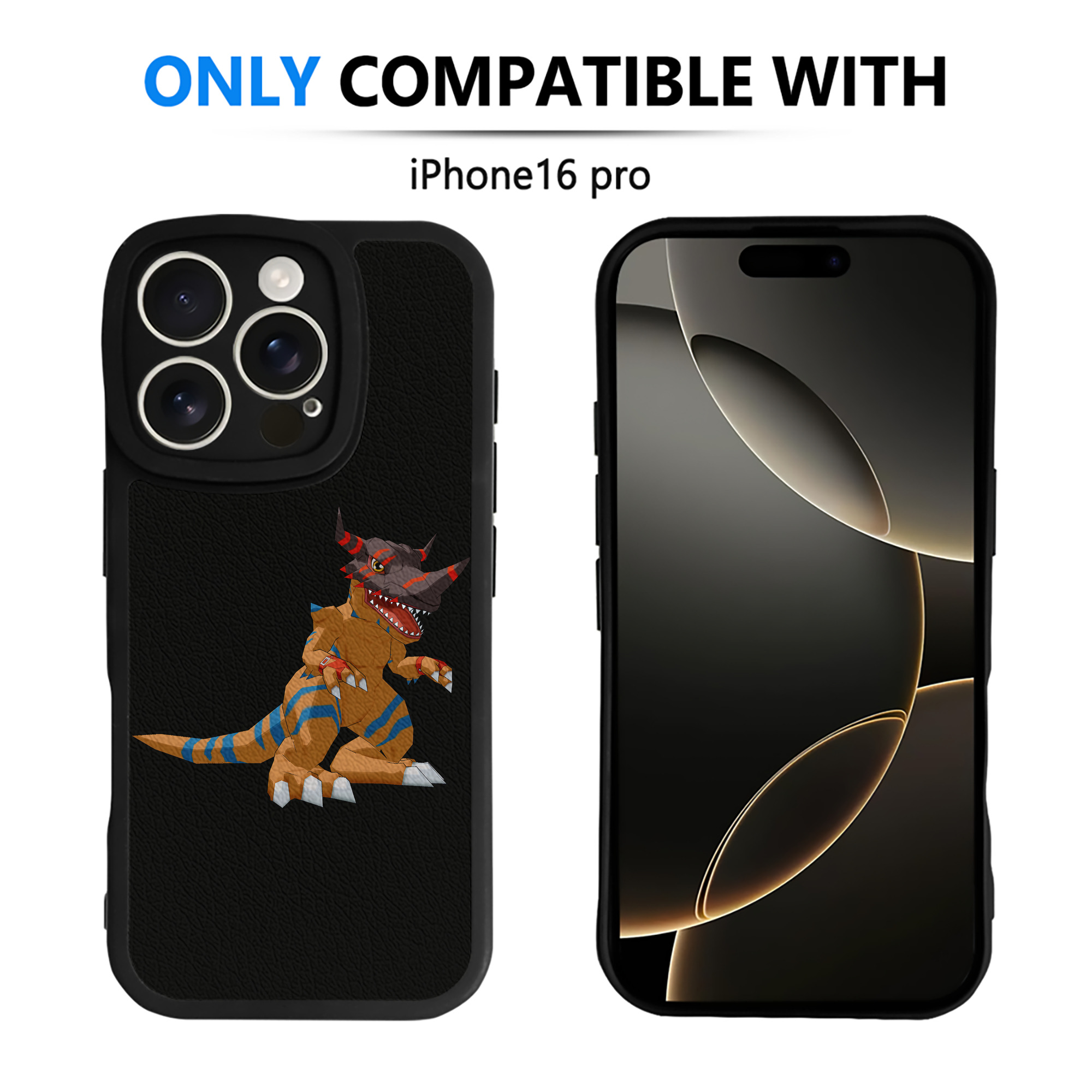 （画像用） Digimon デジタルモンスター/デジモン 【iPhone 16シリーズ対応】シリコンスマホケース（レザー調） 材質：シリコン